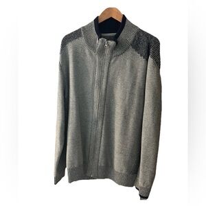 Carbon 2 Cobalt Jacket Men XL Gray Blue Skyline  Full Zip Heavy Knit Cardigan